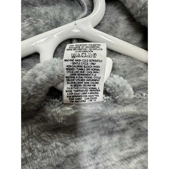 PINK By VS Gray Robe Women's M/L Sequin Word Sleeves Cozy Soft * no belt - Picture 5 of 6